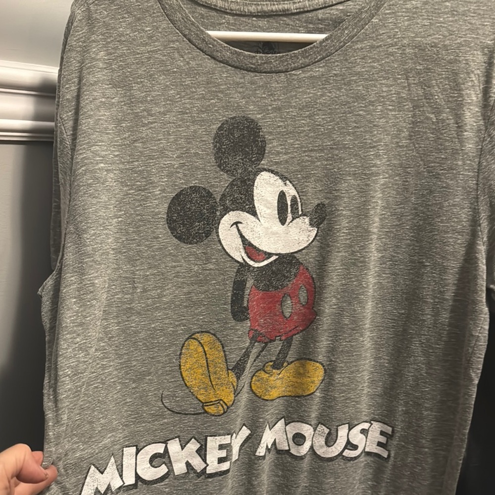 Disney Mickey Mouse Gray Long Sleeve Tee